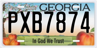 GA license plate PXB7874