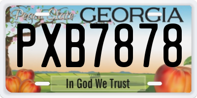 GA license plate PXB7878
