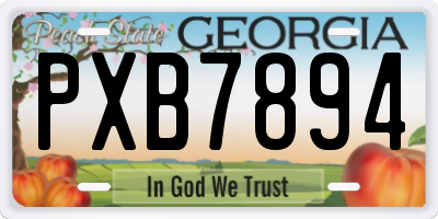 GA license plate PXB7894