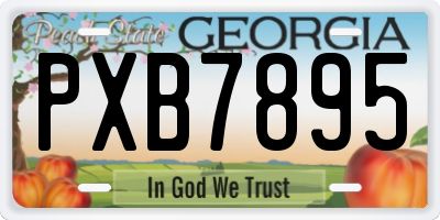 GA license plate PXB7895