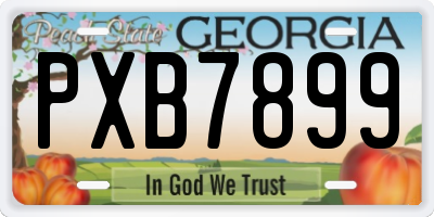 GA license plate PXB7899