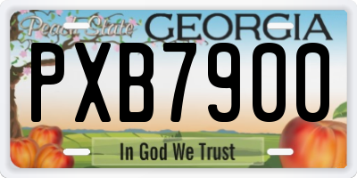 GA license plate PXB7900