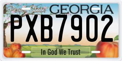 GA license plate PXB7902