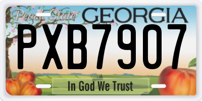 GA license plate PXB7907