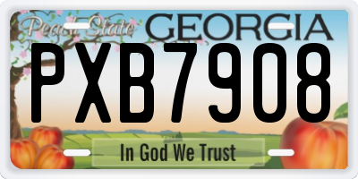 GA license plate PXB7908