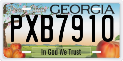 GA license plate PXB7910