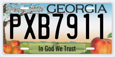 GA license plate PXB7911