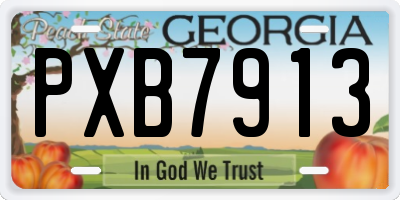 GA license plate PXB7913