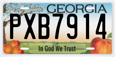 GA license plate PXB7914