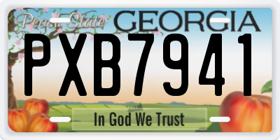 GA license plate PXB7941