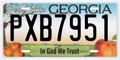 GA license plate PXB7951