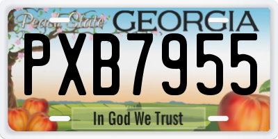 GA license plate PXB7955