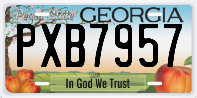 GA license plate PXB7957