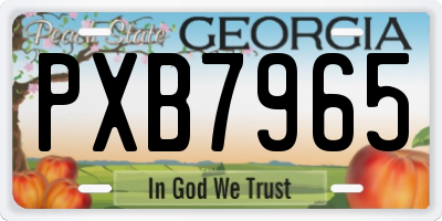 GA license plate PXB7965