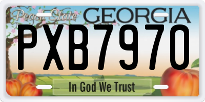 GA license plate PXB7970