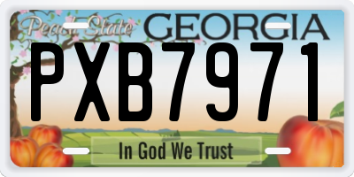 GA license plate PXB7971