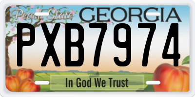 GA license plate PXB7974