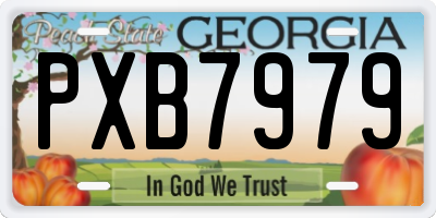 GA license plate PXB7979