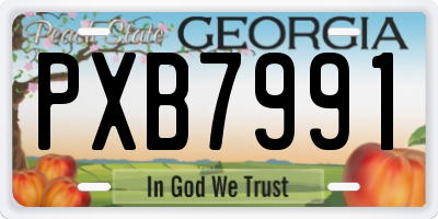 GA license plate PXB7991