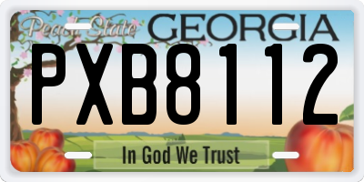 GA license plate PXB8112