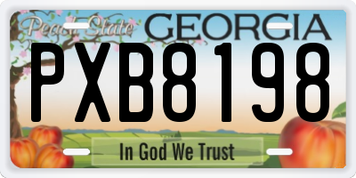 GA license plate PXB8198