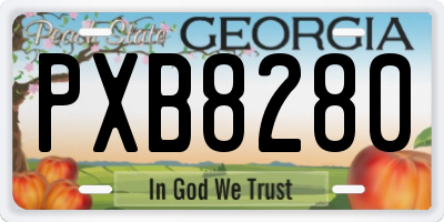 GA license plate PXB8280
