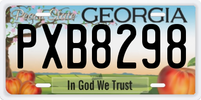 GA license plate PXB8298