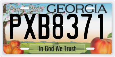 GA license plate PXB8371