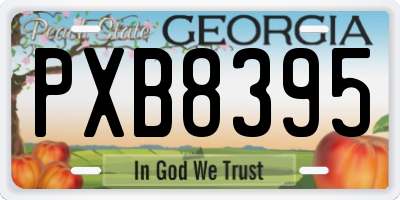 GA license plate PXB8395