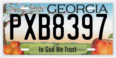GA license plate PXB8397