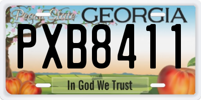 GA license plate PXB8411