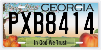 GA license plate PXB8414