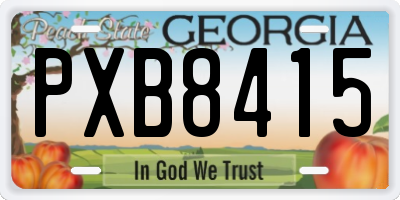 GA license plate PXB8415