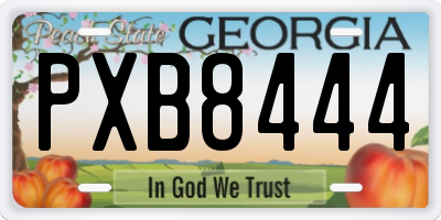 GA license plate PXB8444