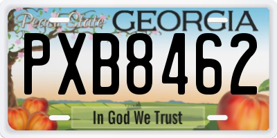 GA license plate PXB8462
