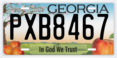 GA license plate PXB8467