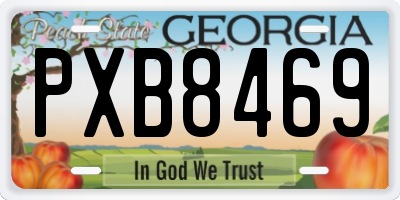 GA license plate PXB8469