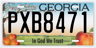 GA license plate PXB8471