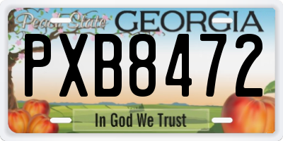 GA license plate PXB8472