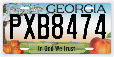 GA license plate PXB8474