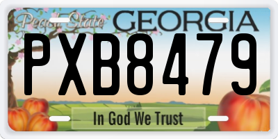 GA license plate PXB8479