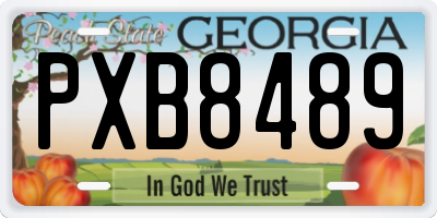GA license plate PXB8489