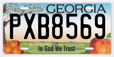 GA license plate PXB8569