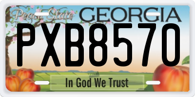 GA license plate PXB8570