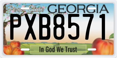GA license plate PXB8571