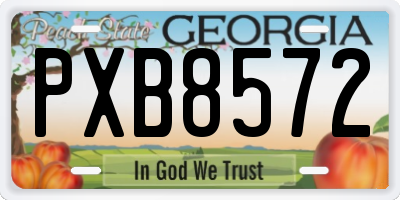 GA license plate PXB8572