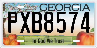 GA license plate PXB8574