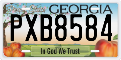 GA license plate PXB8584
