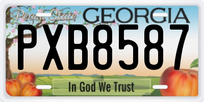 GA license plate PXB8587