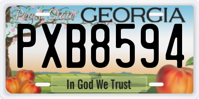 GA license plate PXB8594